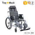 Topmedi Equipo médico reclinando silla de ruedas de aluminio para adultos